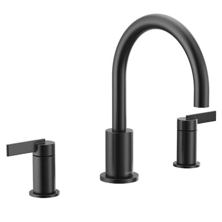 Moen Matte black two-handle roman tub faucet T6223BL